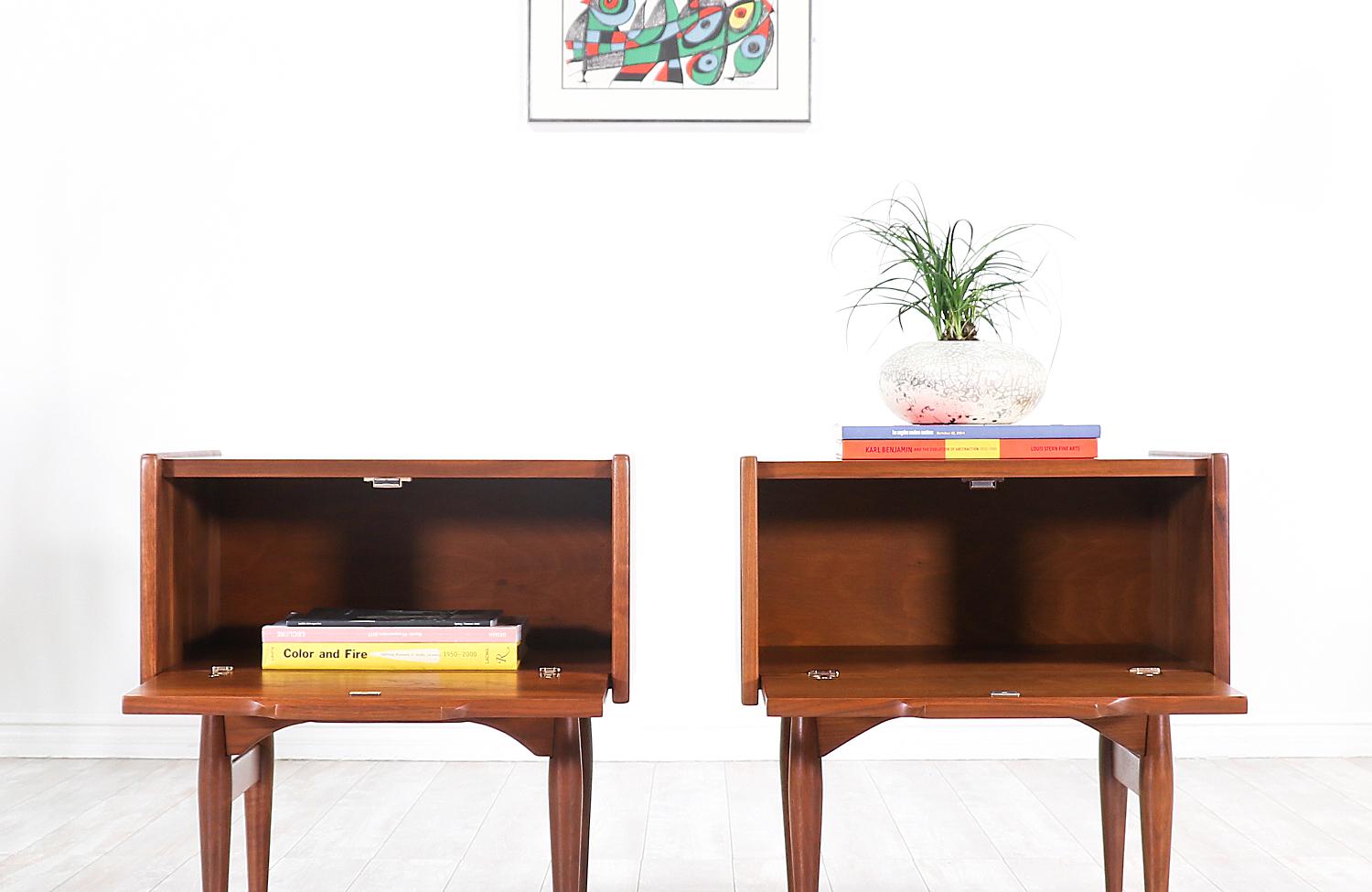 John Caldwell Walnut Nightstands for Brown & Saltman 4