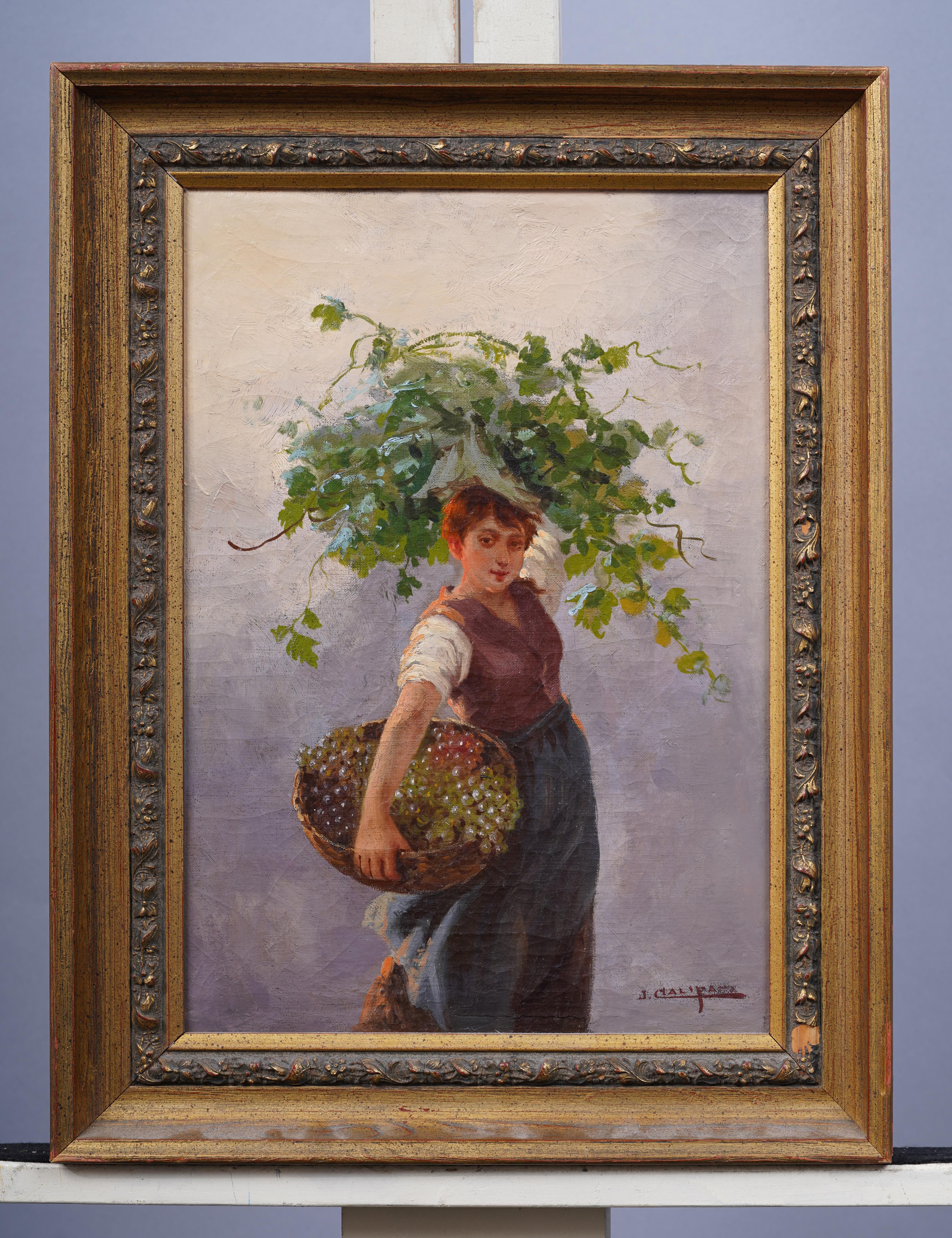 Antique American impressionist portrait oil painting. Oil on canvas. Signed. Framed. Measuring 15 by 19 inches overall and 10.5 by 15 painting alone. 