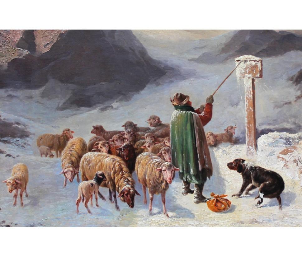 John Califano (Roma, 1864 – Chicago, 1924), Paesaggio montuoso innevato im Angebot 1