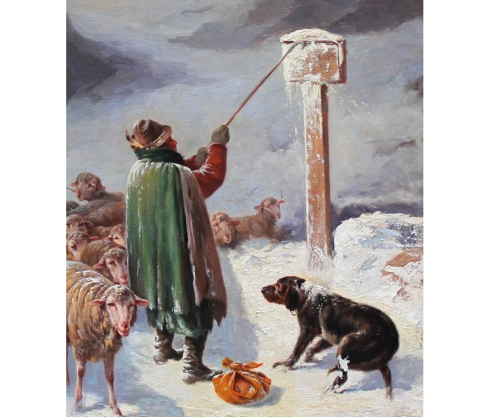 John Califano (Roma, 1864 – Chicago, 1924), Paesaggio montuoso innevato im Angebot 2