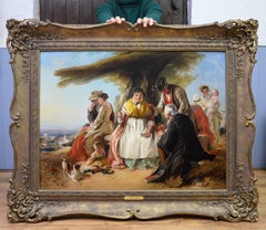 Youth & Age - Large 19th Century Oil Painting - Royal Academy 1851 - Victorian