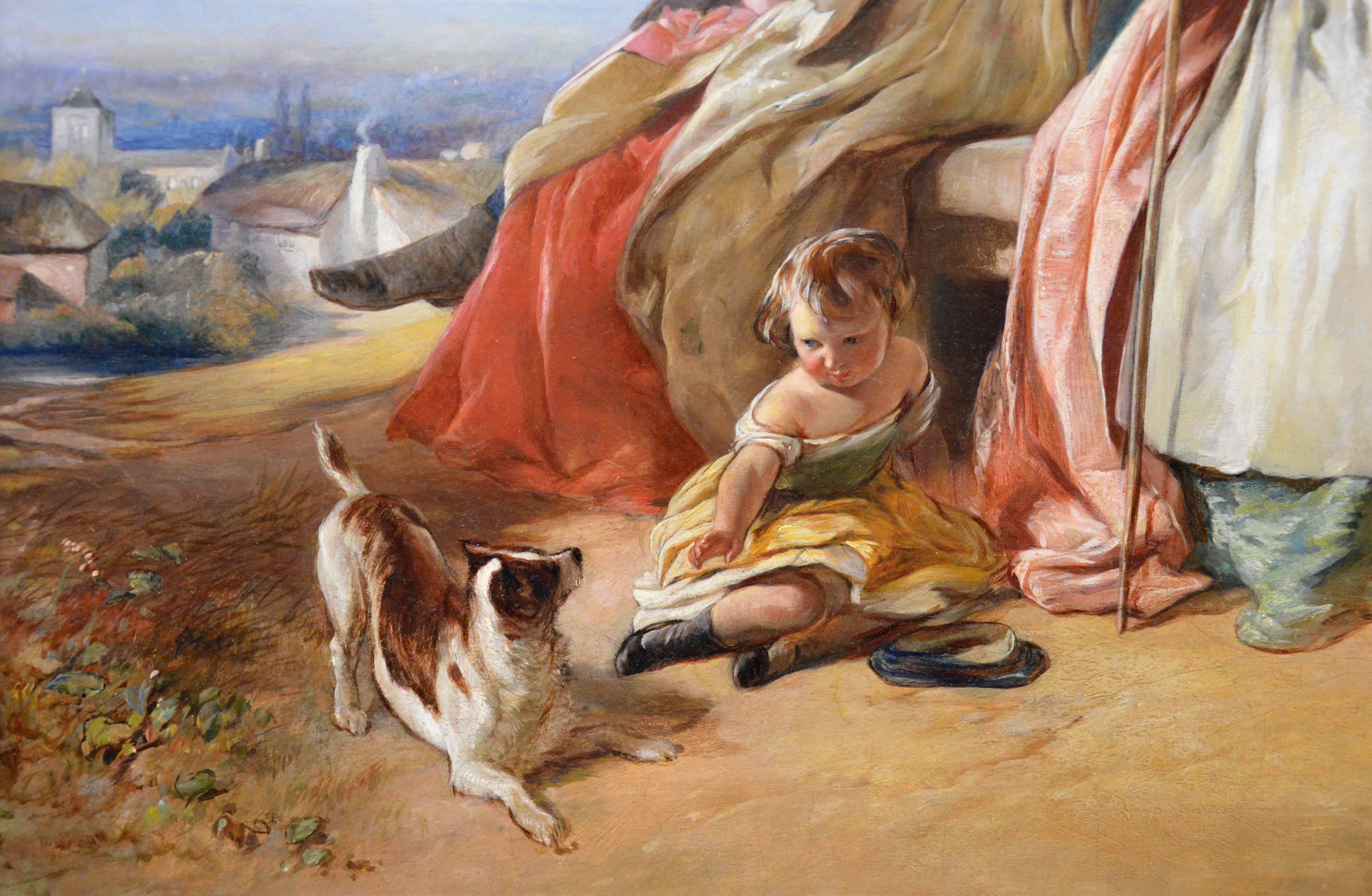 Youth & Age - 19th Century Oil Painting - Royal Academy 1851 - Victorian - Brown Figurative Painting by John Callcott Horsley