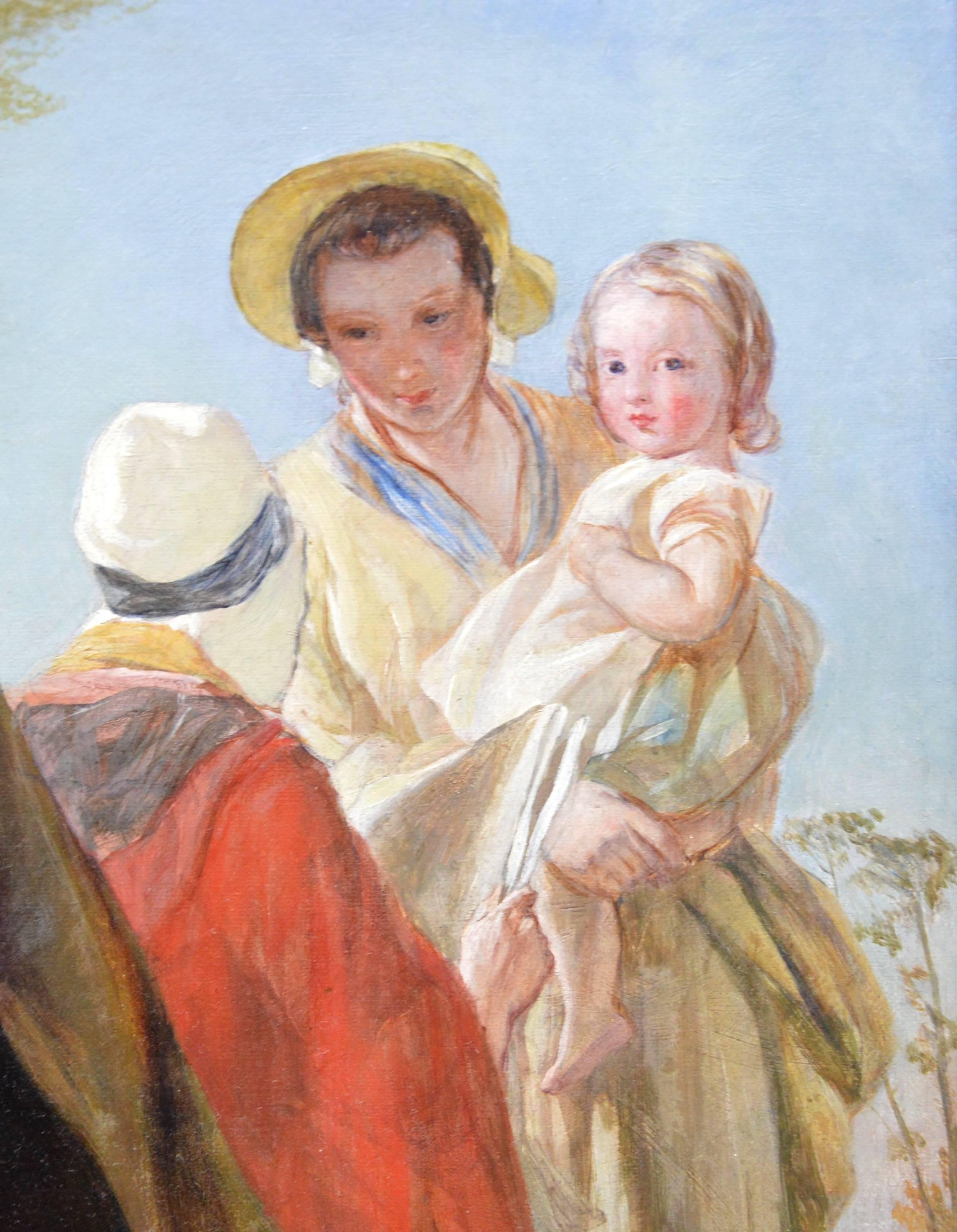 Youth & Age - 19th Century Oil Painting - Royal Academy 1851 - Victorian 1