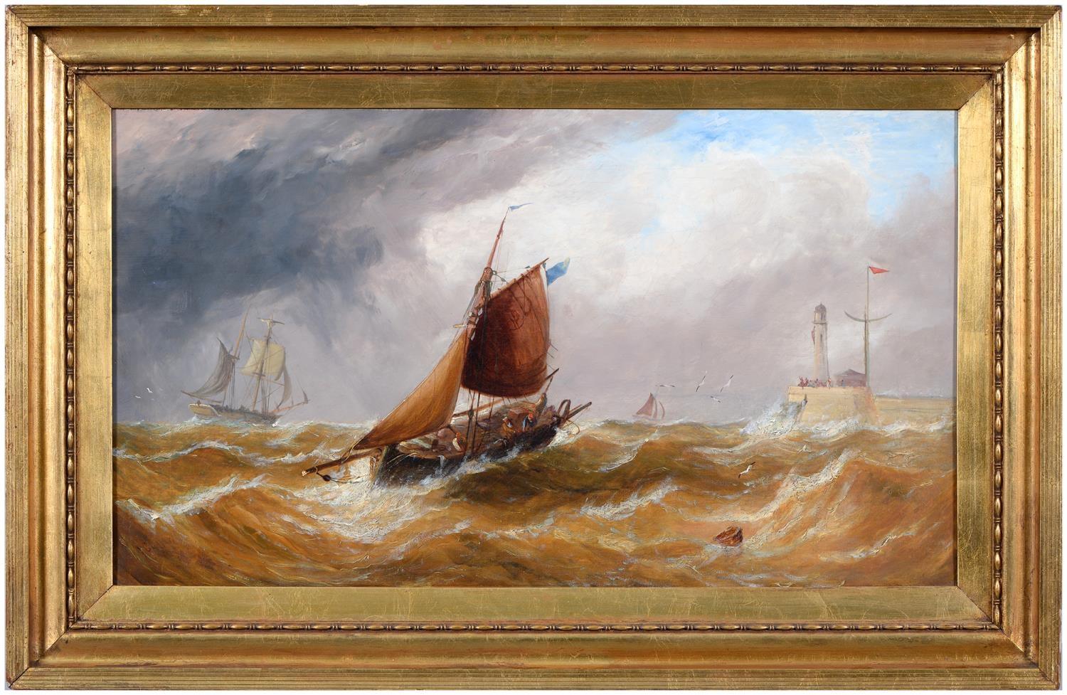 Molo sud, Sunderland 19° secolo olio , john callow - Painting Antichi maestri di John Callow