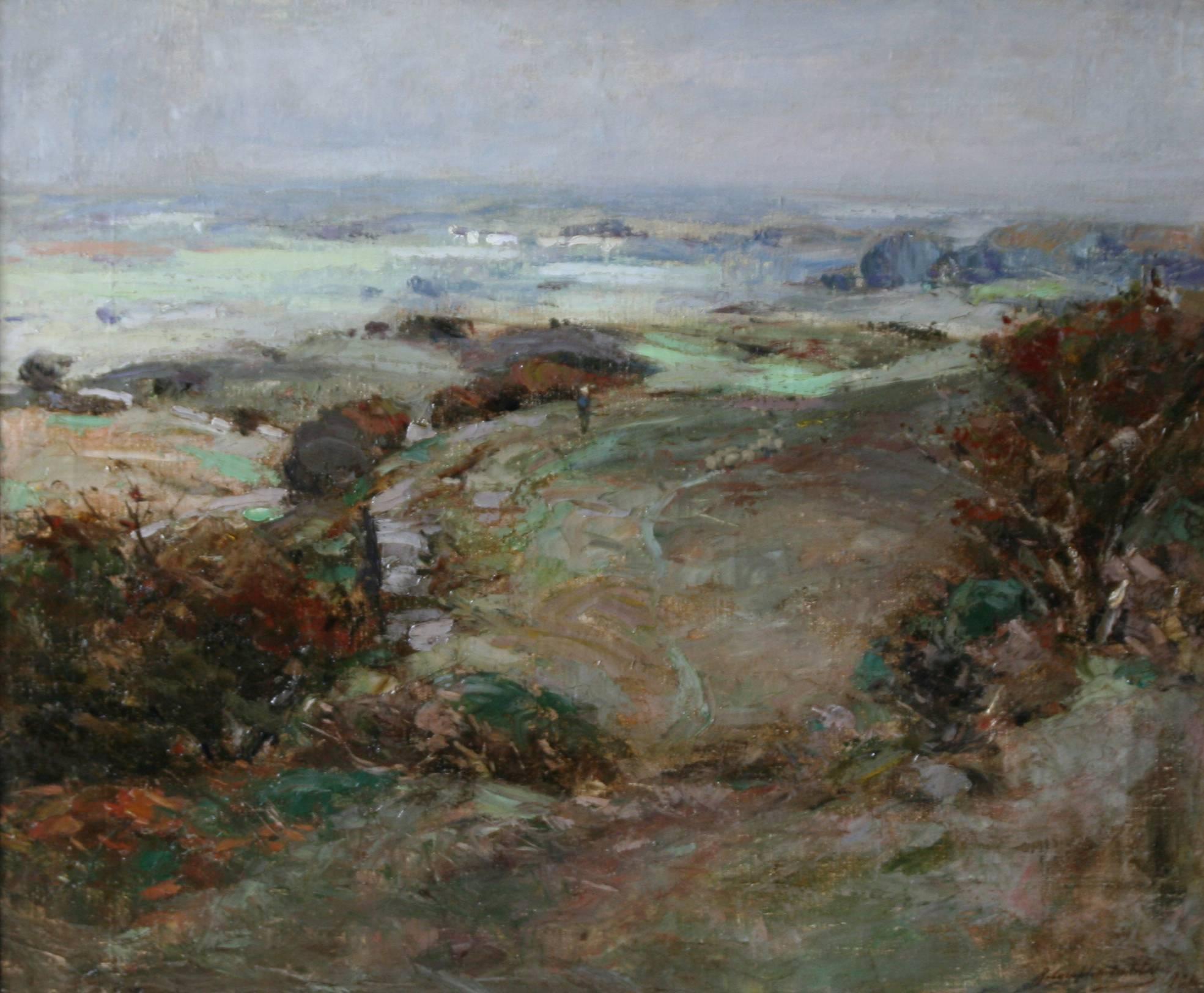 Galloway Hills Landscape - Scottish Edwardian Impressionist art oil painting  - Painting by John Campbell Mitchell