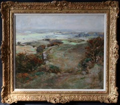 Antique Galloway Hills Landscape - Scottish Edwardian Impressionist art oil painting 