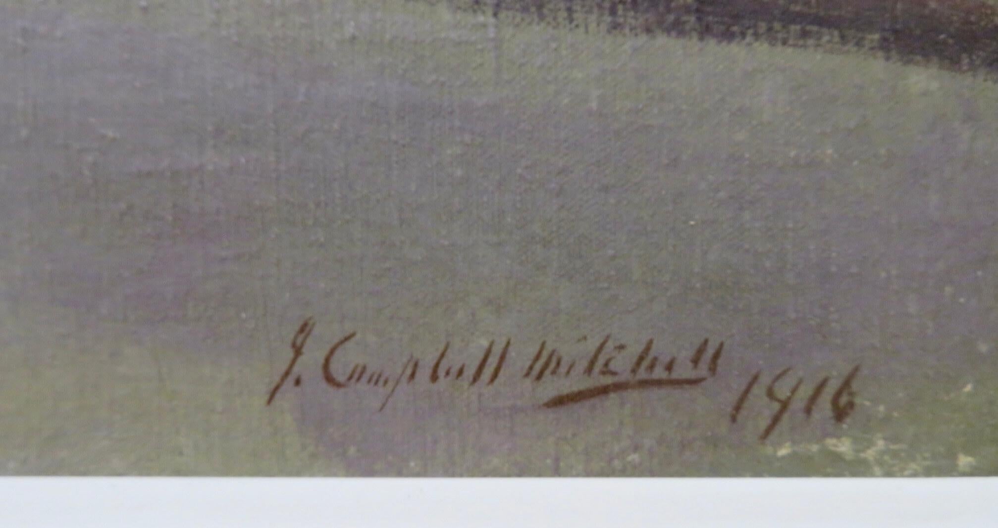 Killearn, Loch Lomond, Escocia PINTURA AL ÓLEO ORIGINAL ESCOCESA ANTIGUA firmada - Landscape Painting Marrón de John Campbell Mitchell
