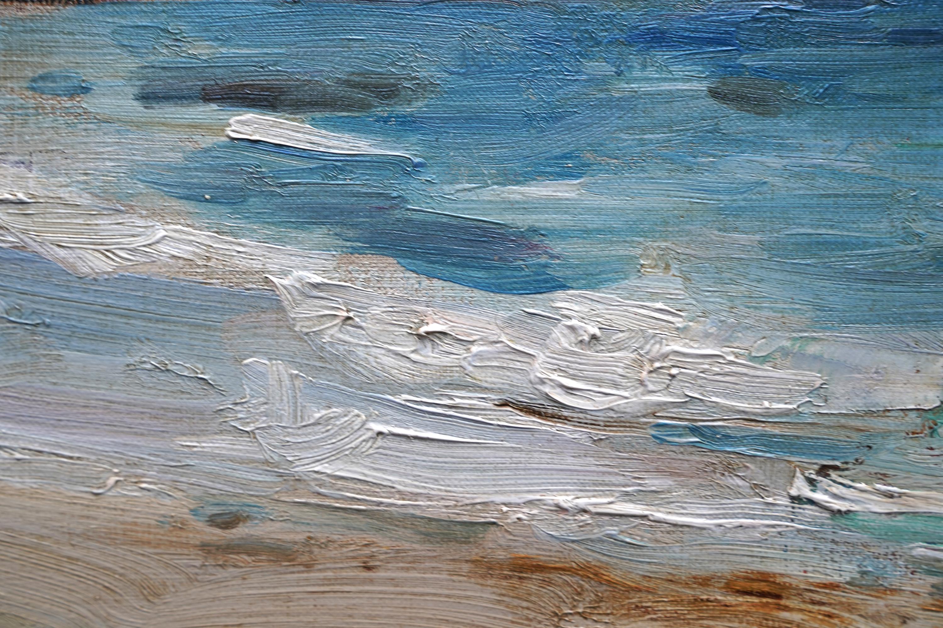 Seascape Edinburgh - peinture à l'huile impressionniste écossaise d'art marin de l'époque édouardienne en vente 2