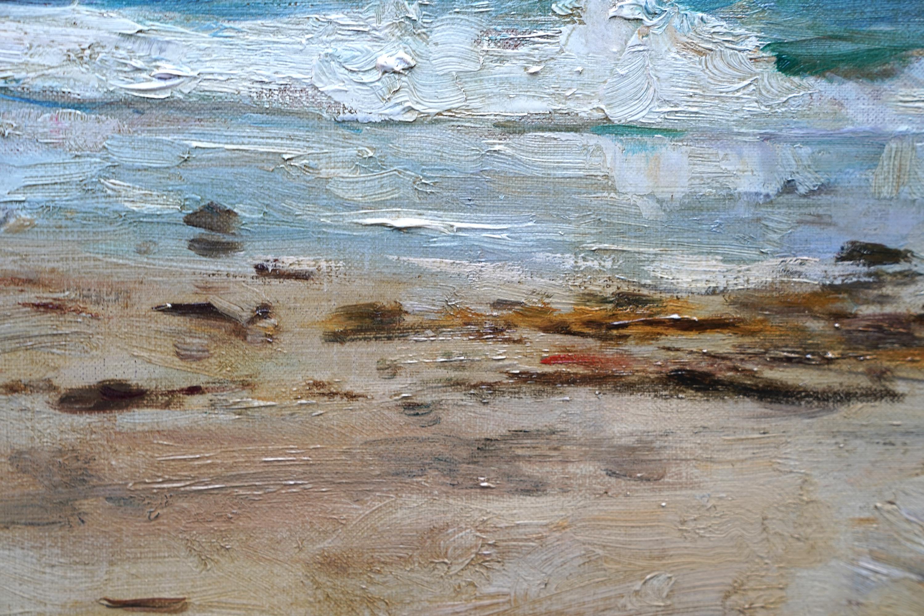 Seascape Edinburgh - peinture à l'huile impressionniste écossaise d'art marin de l'époque édouardienne en vente 4