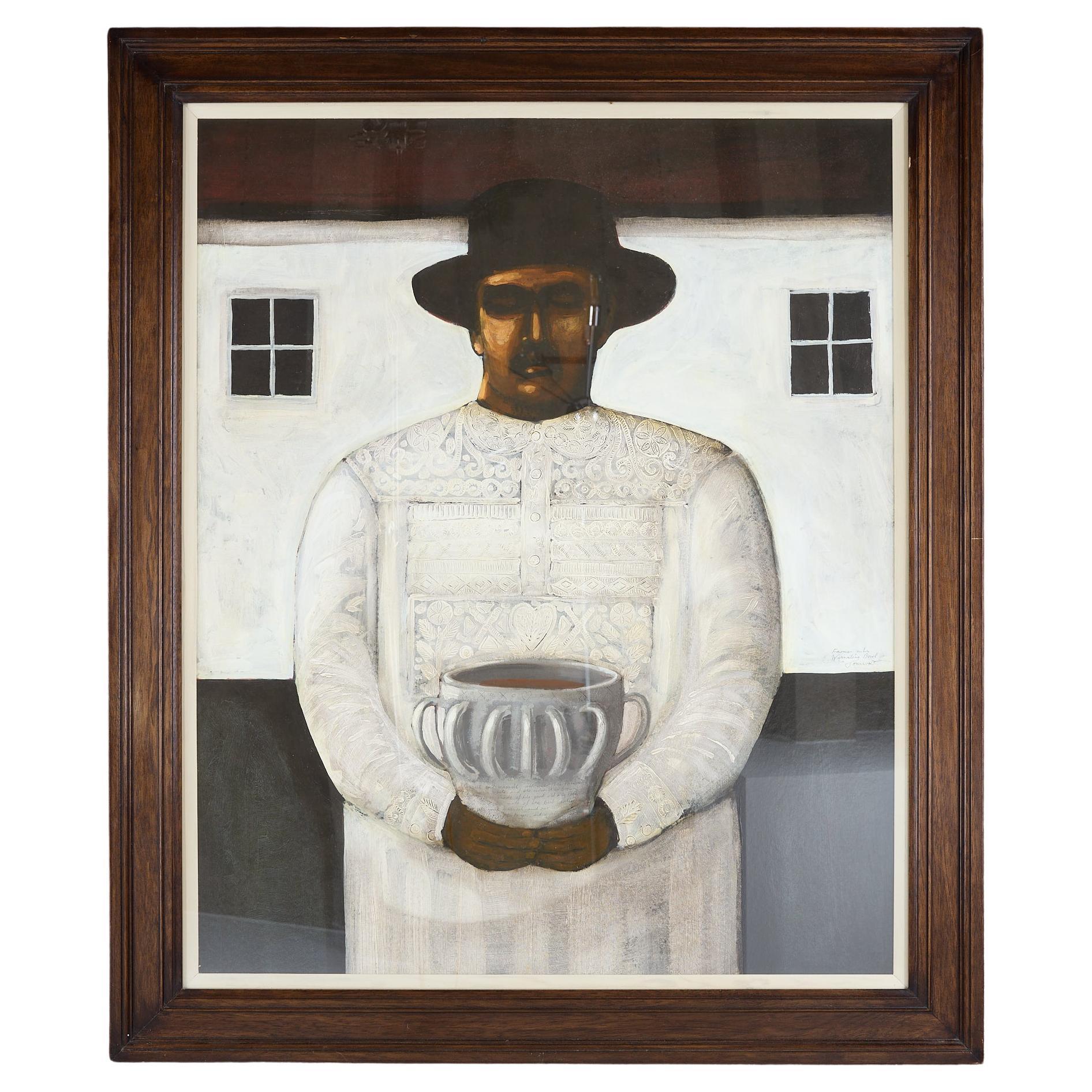 John Caple, Farmer with Wassailing Bowl,  Painting,  20th Century