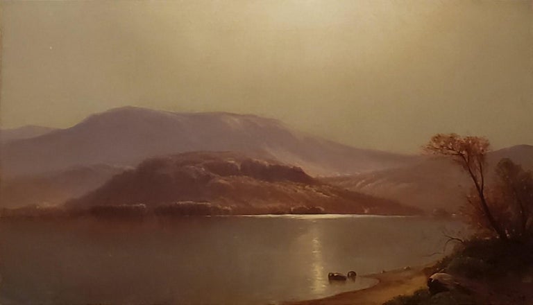 Luminist Landscape Oil Painting signed by John Carleton Wiggins 1