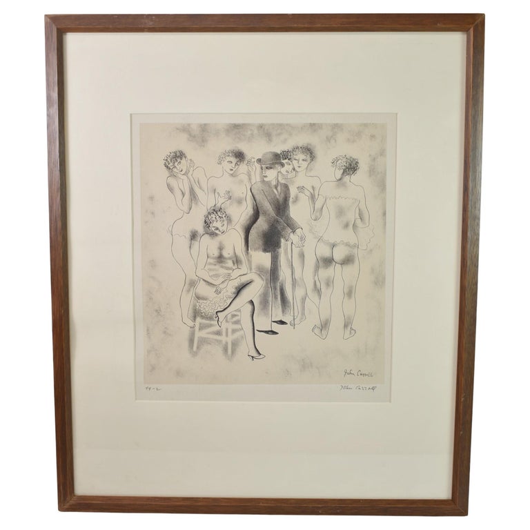 John Carroll '1892-1959' Performers Back Stage Lithograph For Sale