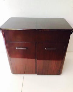 John Carter walnut drinks trolley, 1950s