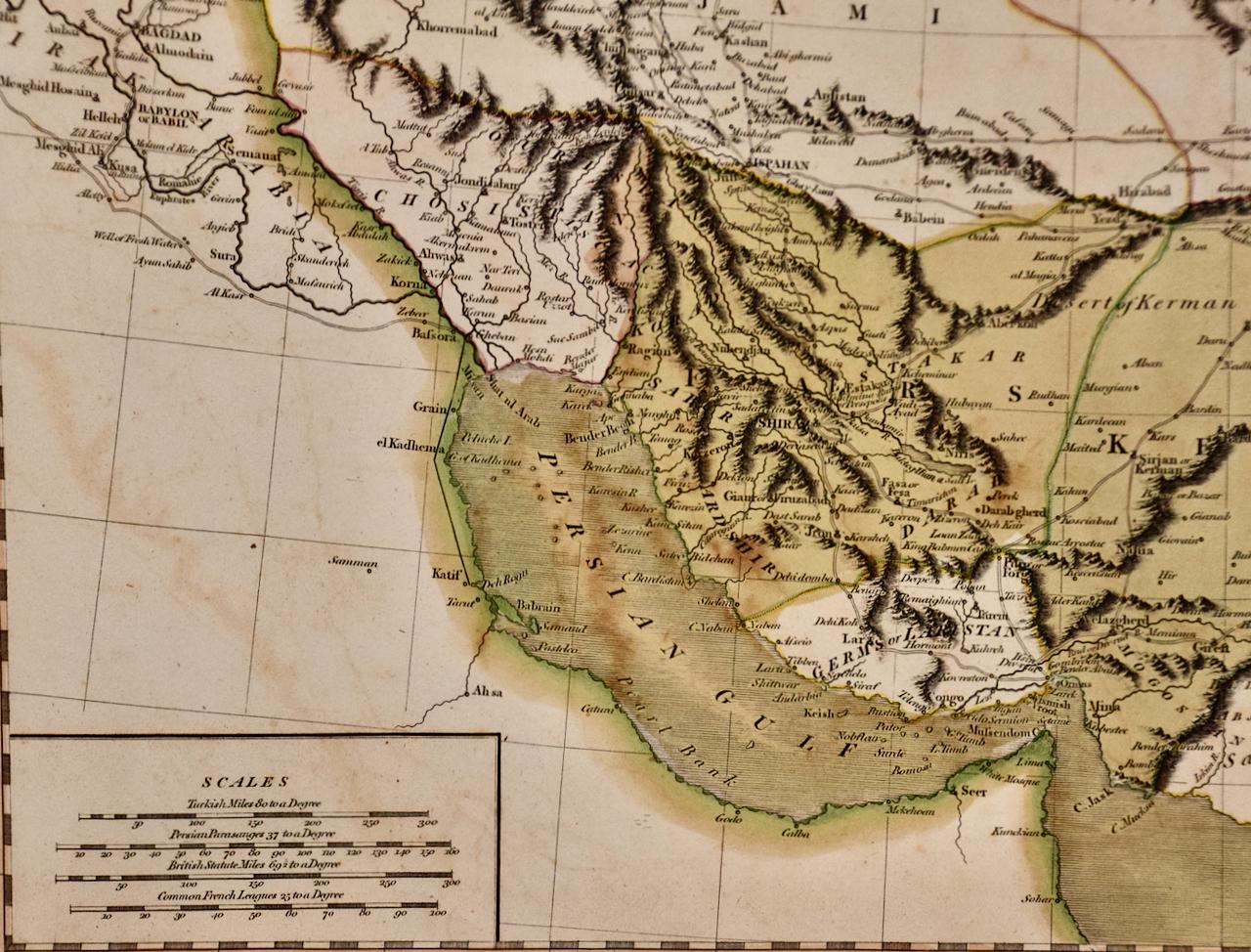 Persien und Afghanistan: Eine gerahmte, handkolorierte Karte aus dem 17. Jahrhundert von John Cary im Angebot 4