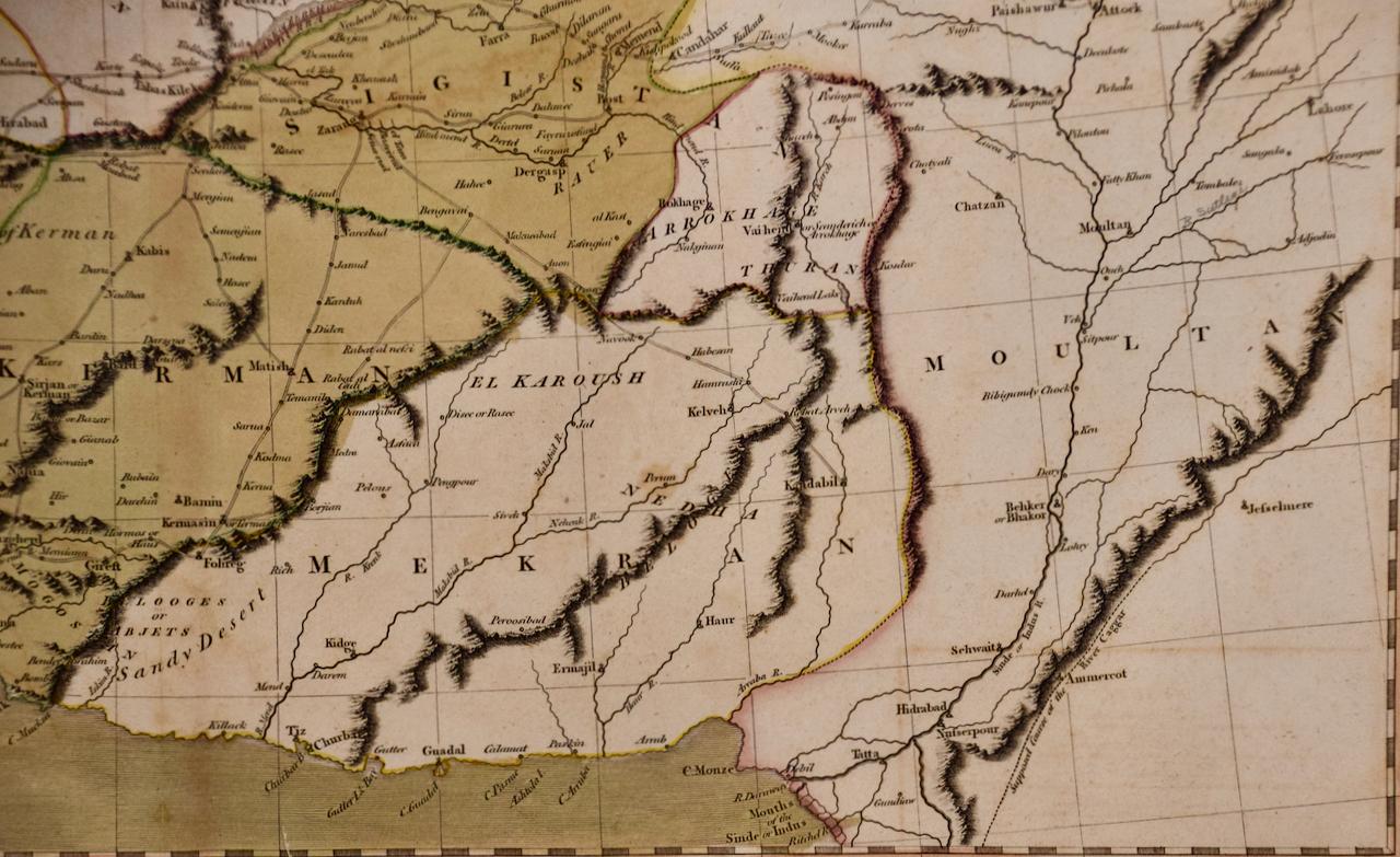 Persien und Afghanistan: Eine gerahmte, handkolorierte Karte aus dem 17. Jahrhundert von John Cary im Angebot 6