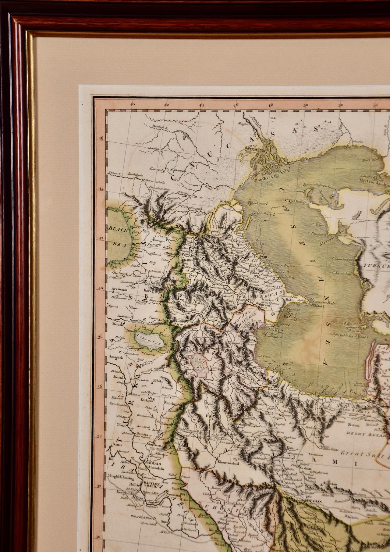 Persia & Afghanistan: A Framed Hand-colored 17th Century Map by John Cary For Sale 5