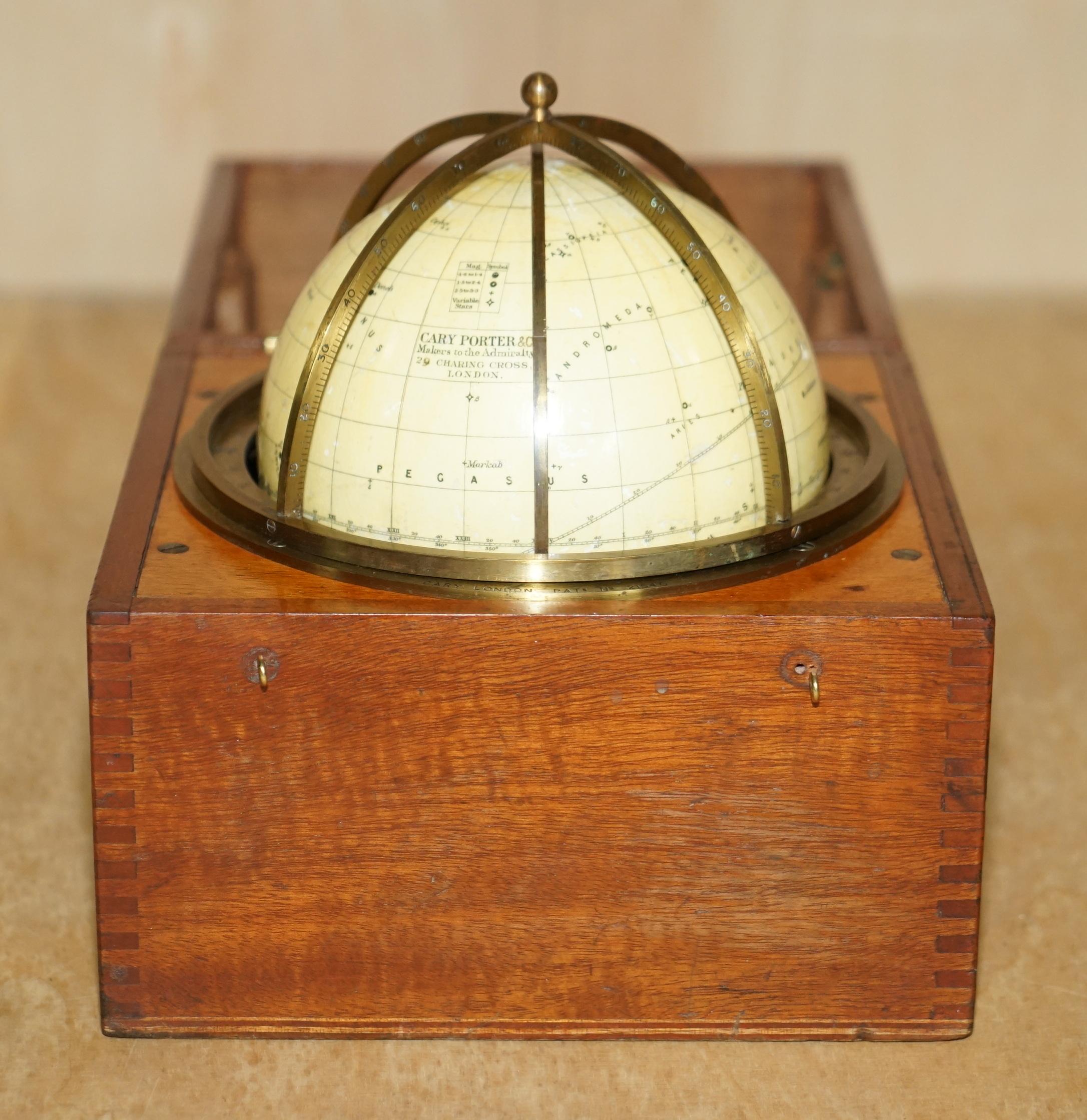 Hand-Crafted John Cary Travel Celestial Globe in Box Marked Cary & Co London, No. 21540