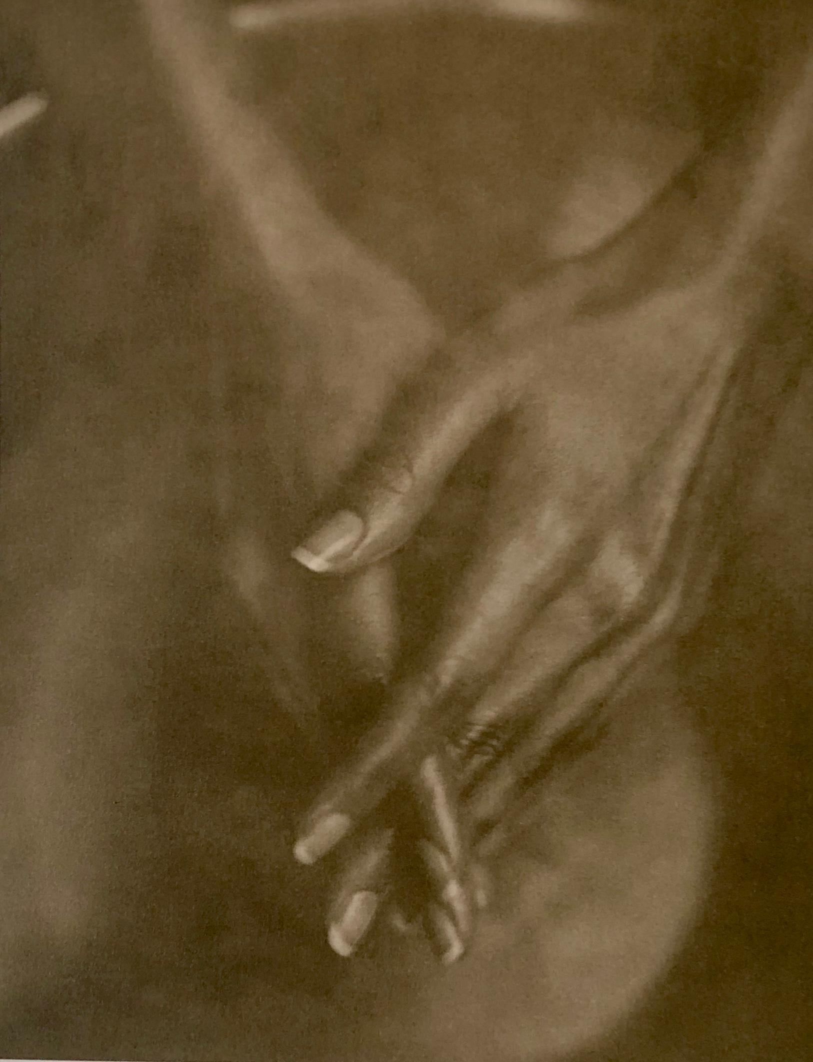 John Casado Figurative Photograph - Woman's Hands - lith silver gelatin print / unique still life photograph