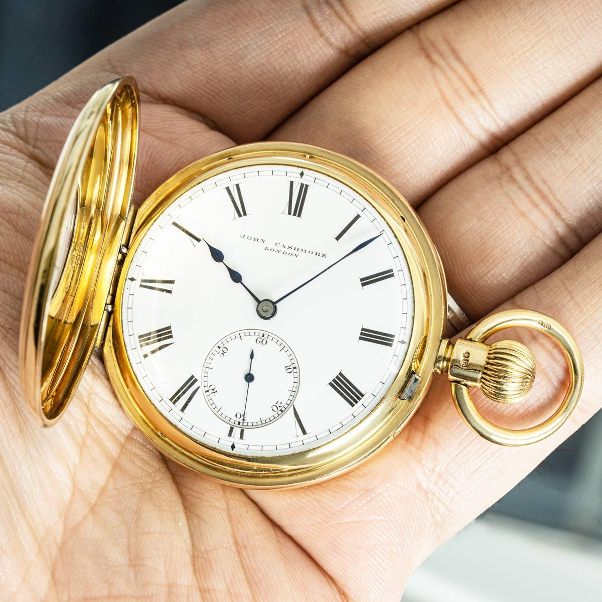 John Cashmore. A Fine 18ct Yellow Gold Half Hunter Pocket Watch C1920 For Sale 6