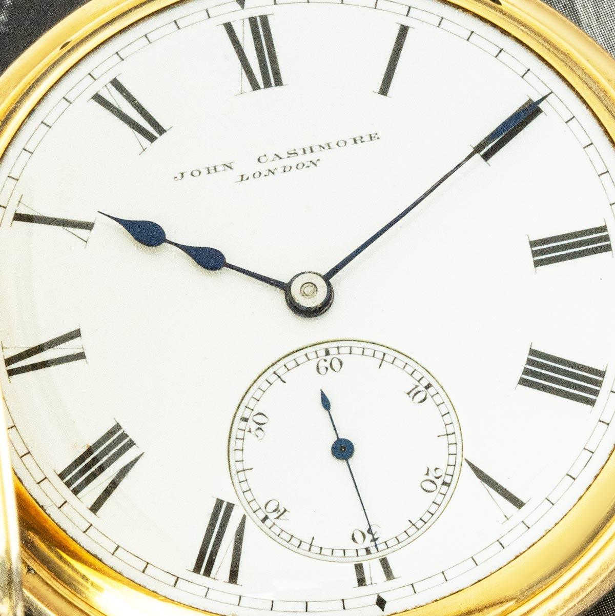 Men's John Cashmore. A Fine 18ct Yellow Gold Half Hunter Pocket Watch C1920 For Sale