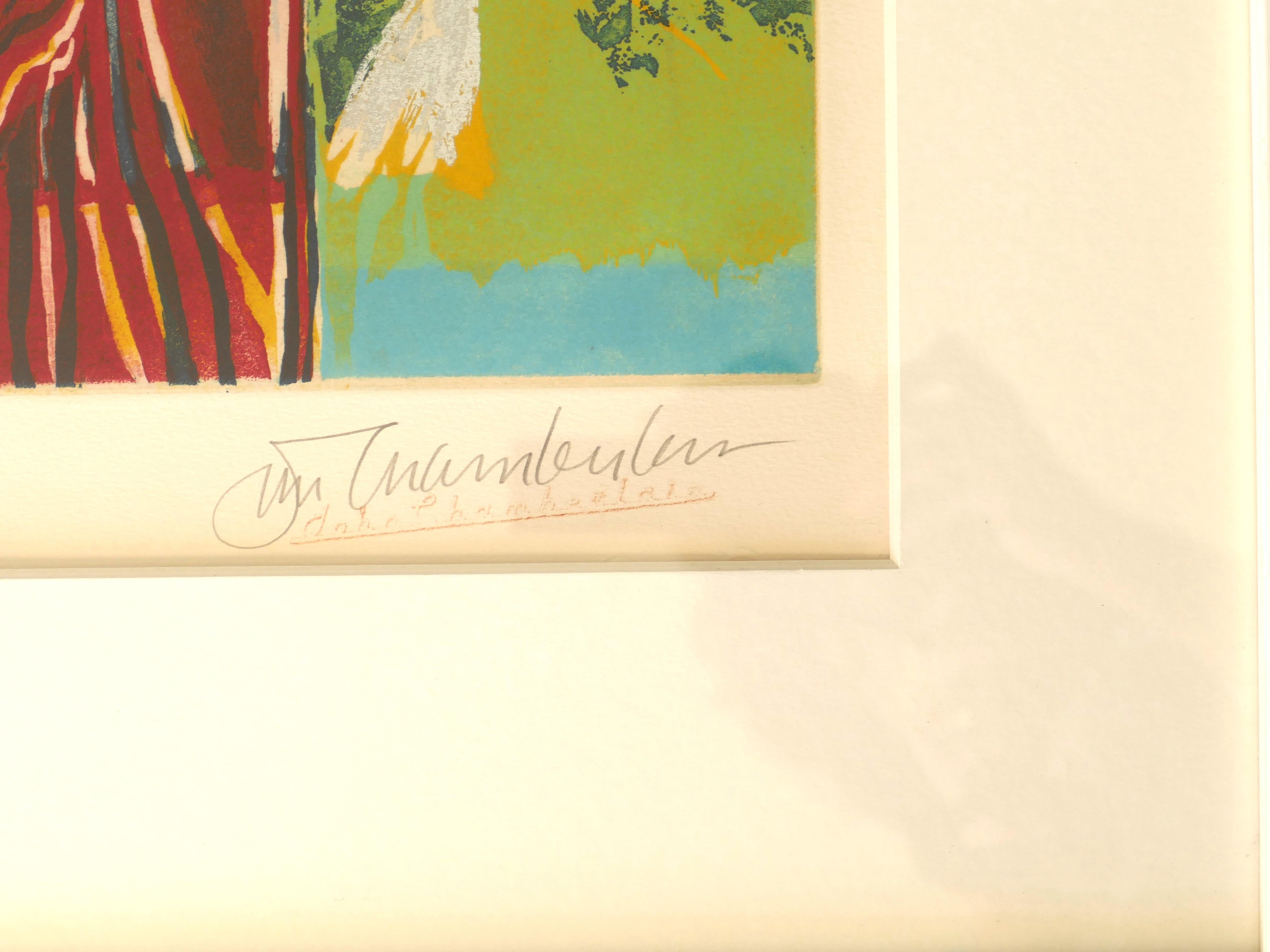 3 hijas, más lluvia - Grabado de J. Chamberlain - 1987 - Print de John Chamberlain