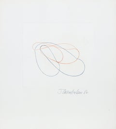 Acquaforte astratta a punta secca di John Chamberlain 1982