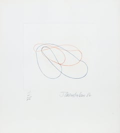 Abstrakte abstrakte Kaltnadelradierung von John Chamberlain 1982