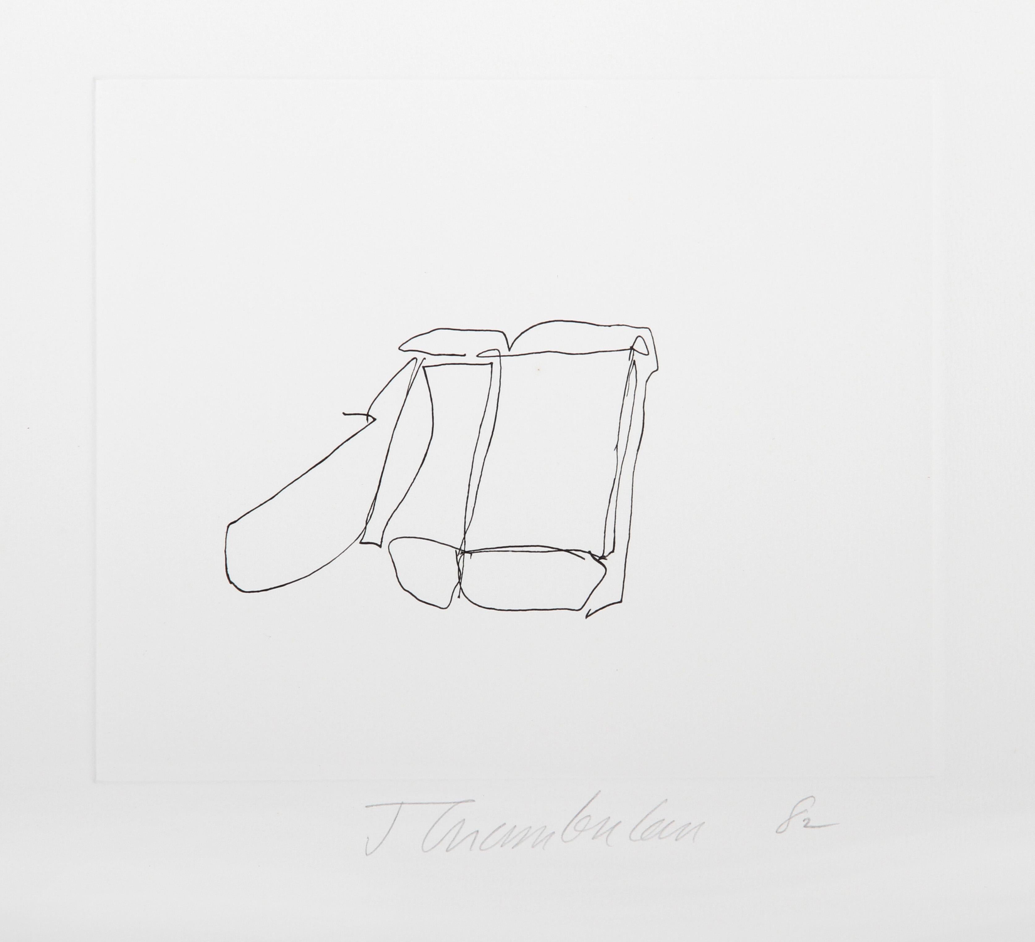 A print from John Chamberlain's Suite "Ten Coconuts". Although known widely for his sculptural work, John Chamberlain was a prolific printmaker.  The etching is hand-signed and numbered from the edition of 25.
