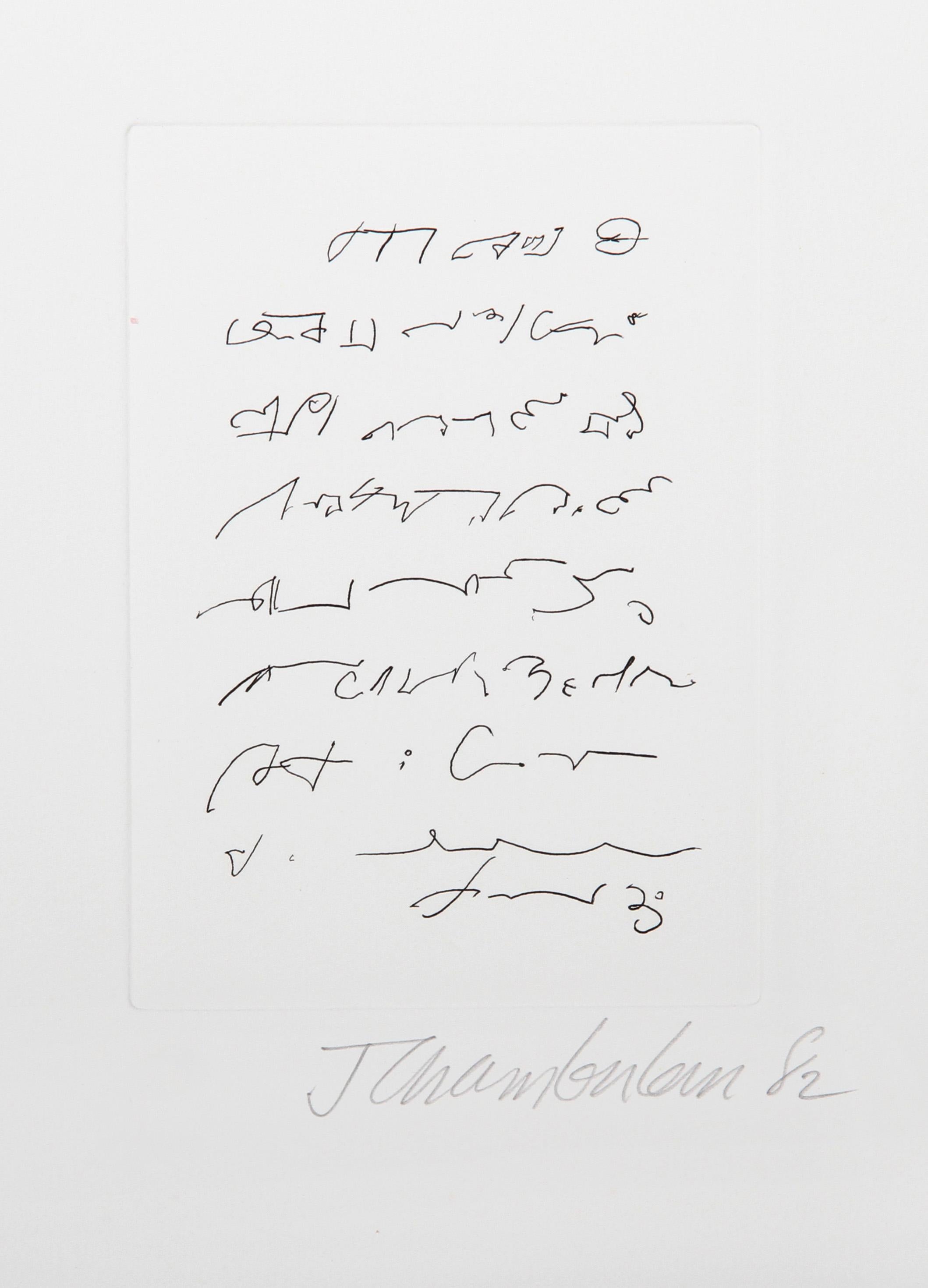 A print from John Chamberlain's Suite "Ten Coconuts". Although known widely for his sculptural work, John Chamberlain was a prolific printmaker.  The etching is hand-signed and numbered from the edition of 25.