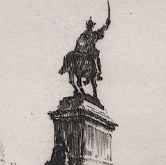 Radierung von Venedig, Ansicht von Santa Maria della Salute