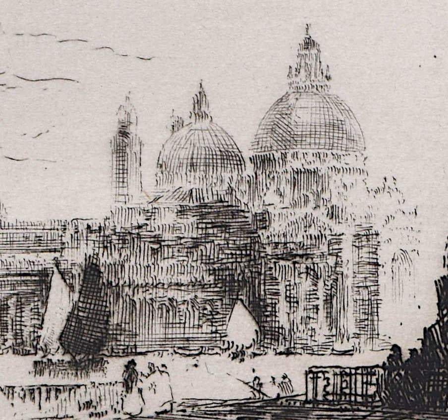 Incisione di Venezia, veduta di Santa Maria della Salute - Print Realismo di John Chaplain 
