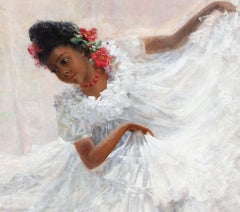 Impressionist Painting of a Young Spanish Flamenco Dancer by J.C. Arter