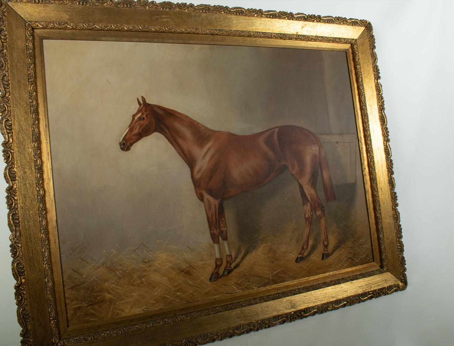 John Charles Tunnard (British, 1873–1960) Portrait of a Chestnut Racehorse For Sale 2