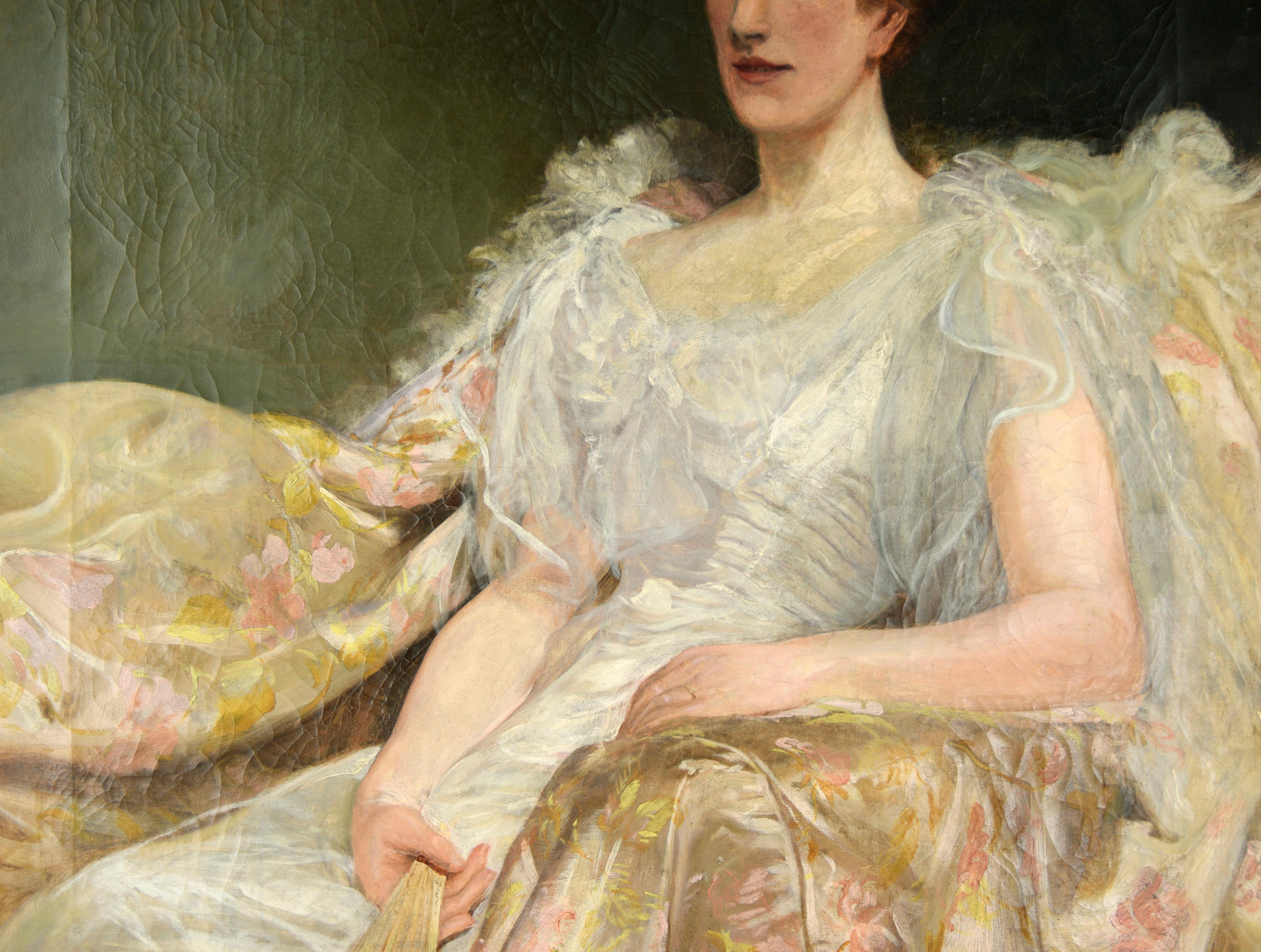 Ritratto inglese di fine secolo di Mrs. Rogerson - Painting di John Charlton