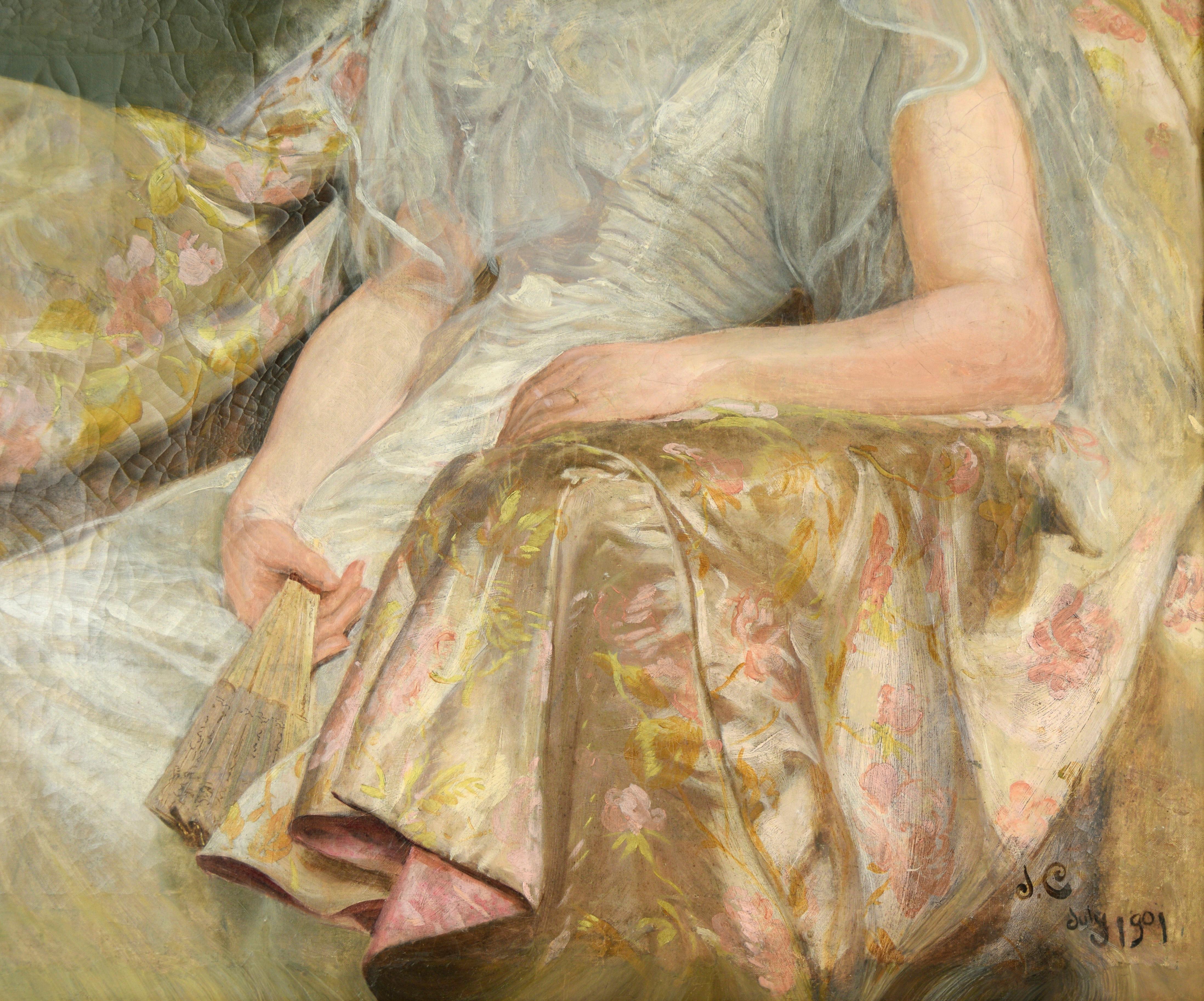 Ritratto inglese di fine secolo di Mrs. Rogerson in vendita 2