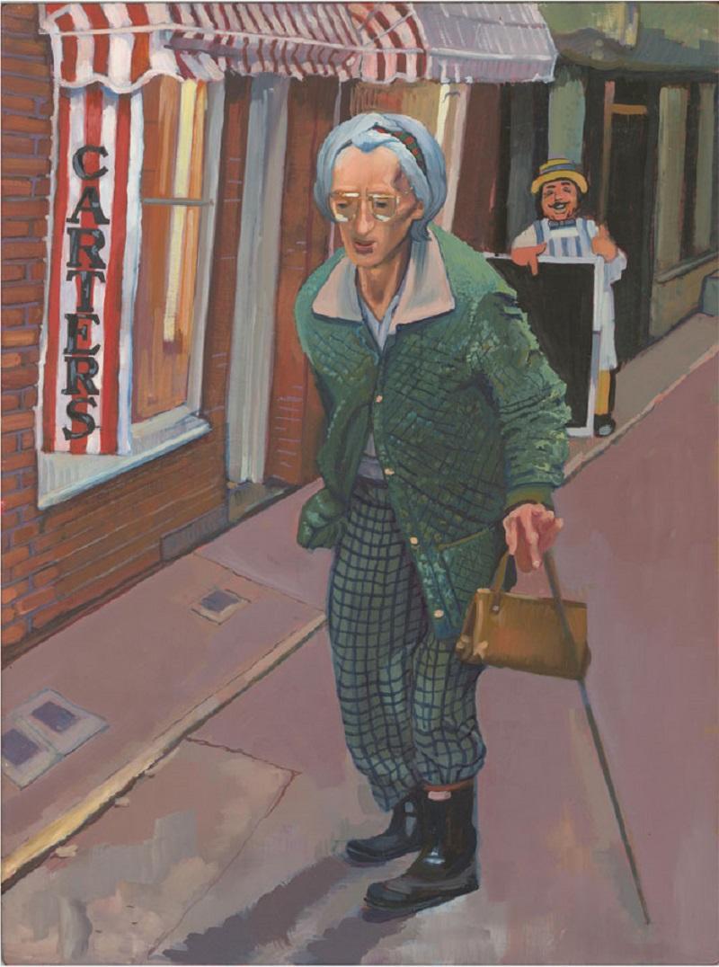 John Cherrington (1931-2015) - 20th Century Oil, Elderly Lady in Green 1