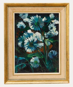 John Cherrington (1931-2015) - Framed Mid 20th Century Oil, Midnight Daisies II