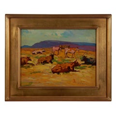 John Christopher Smith pittura a olio su tavola paesaggio