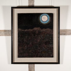 Landscape of the Moon - 20th Century Dark Landscape at Night with Black + Blue