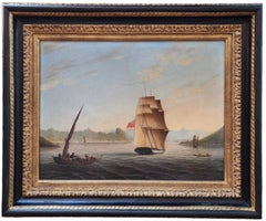 Coming into Port, British Seascape, Maritime Painting, Used Ship Painting 