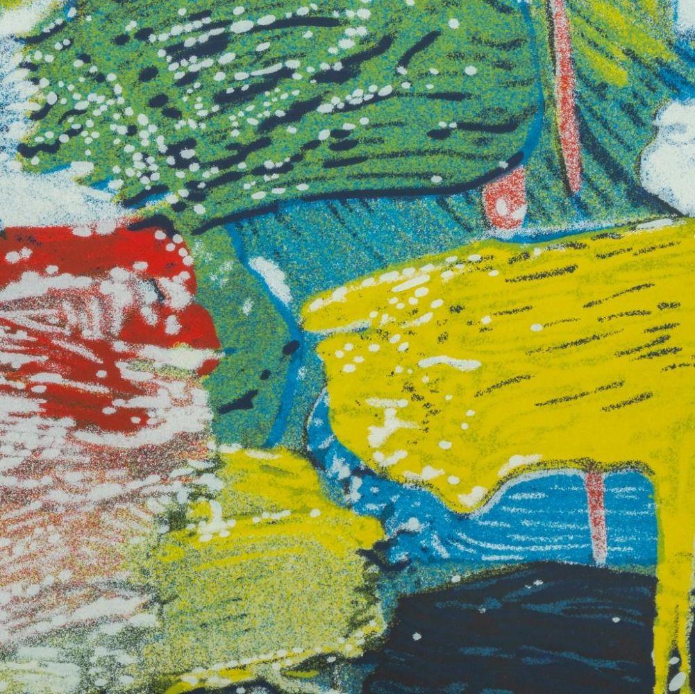 Abstract Brush Stroke Composition - Beige Abstract Print by John Clem Clarke