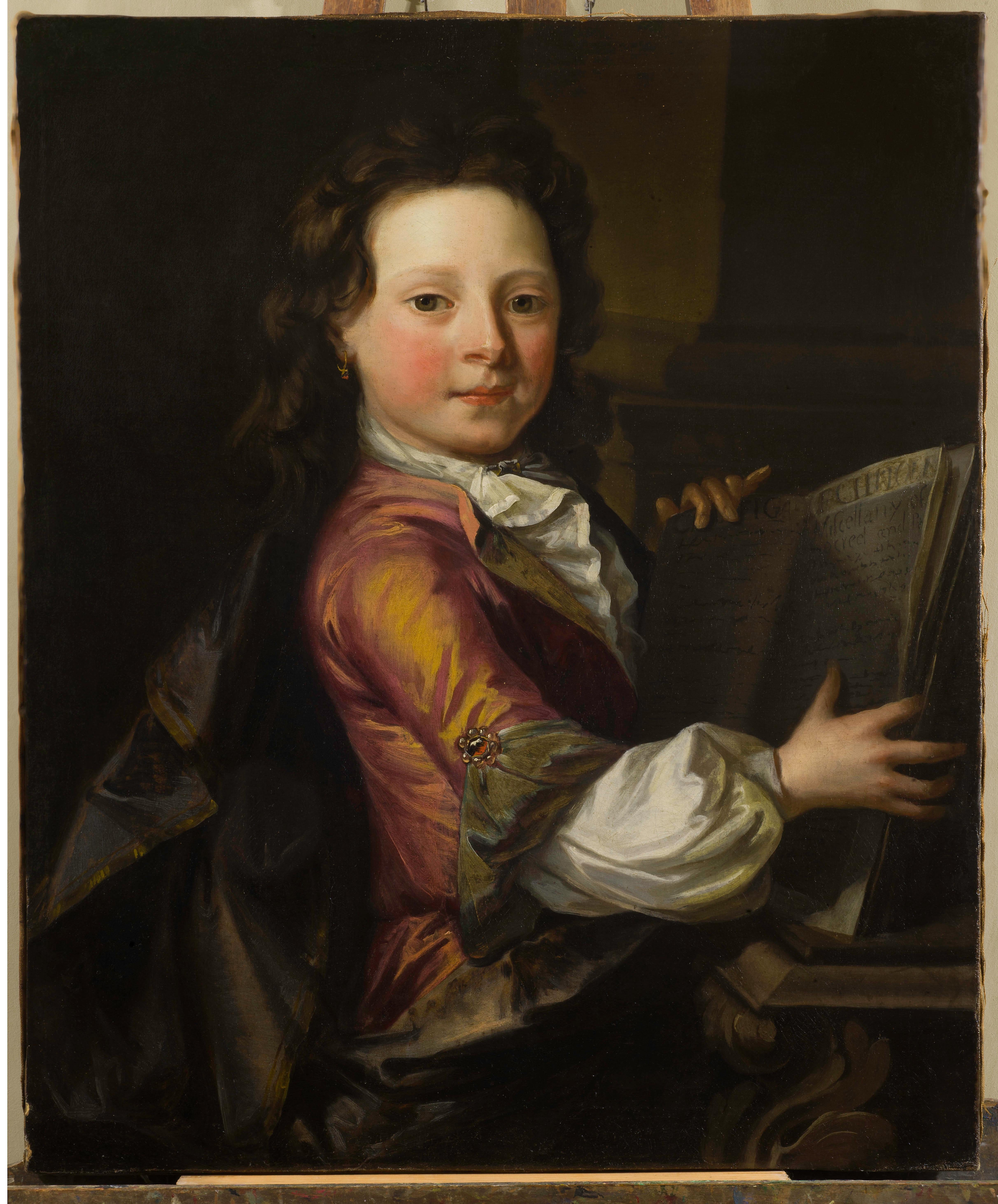 John Clostermann
(Osnabrück 1660 - 1711 London)

Portrait of a boy, maybe Charles Hinde
Oil on canvas, 61 x 74,6 cm

John Closterman (also Klosterman) was a portrait painter of the late 17th and early 18th centuries. He primarily portrayed English