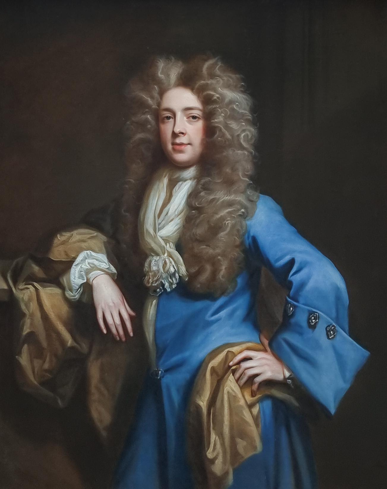 Portrait of a Gentleman, John Packer in Blue Coat with Diamonds, Oil Painting 2