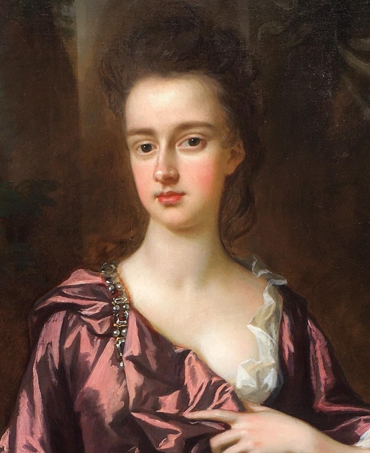 This elegant and graceful portrait was painted by John Closterman (Johann Kloosterman), a leading late-seventeenth century court painter.  Closterman developed a strong reputation as one of London's leading portraitists, depicting royalty, nobility