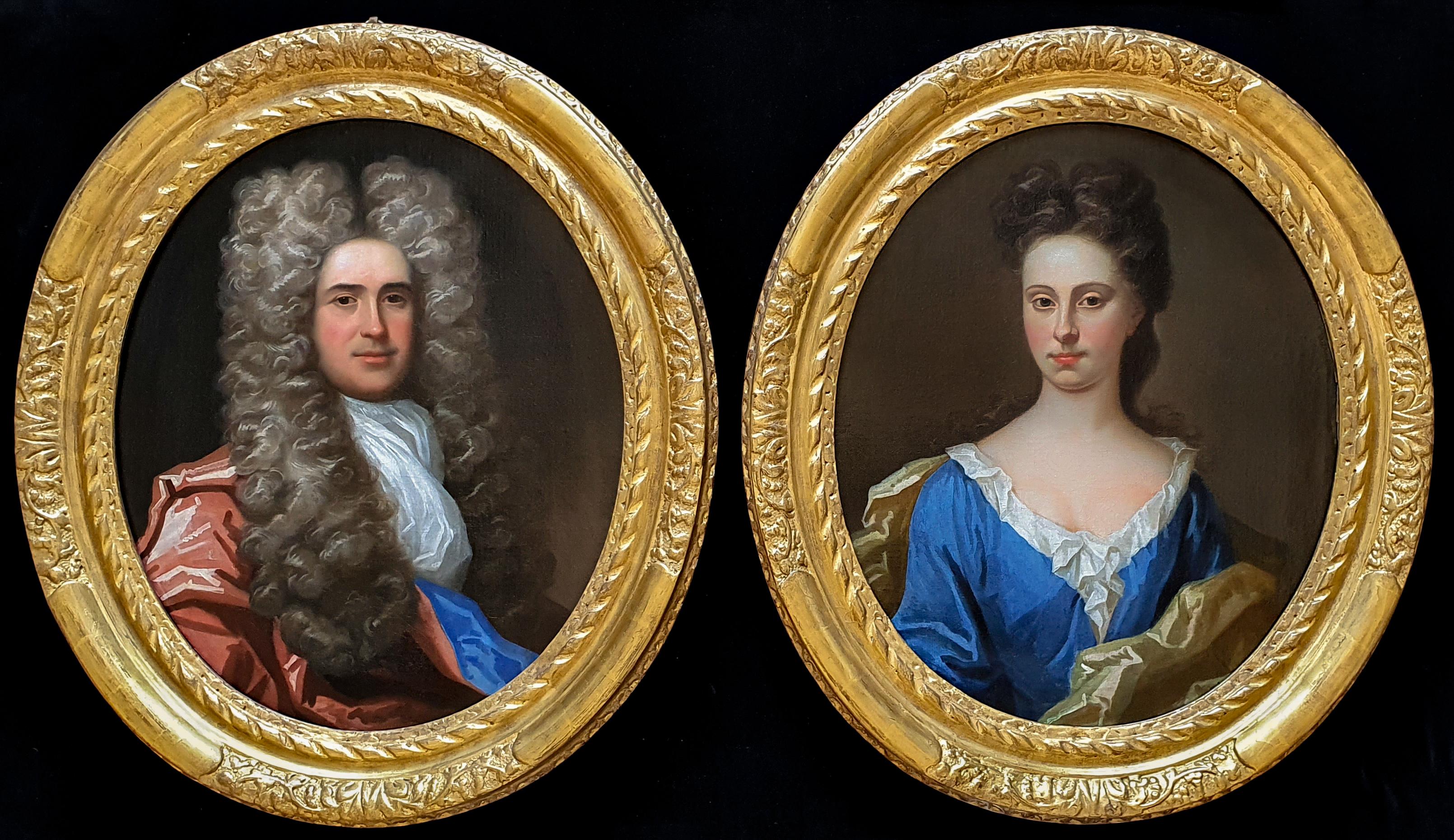 John Closterman Portrait Painting - Two (a pair) Portrait of Gentleman, Portrait of Lady, 17th century, Oil Painting