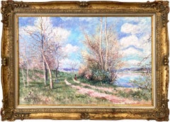 „ Britische Landschaftslandschaft“ Britisches impressionistisches Ölgemälde, gerahmt