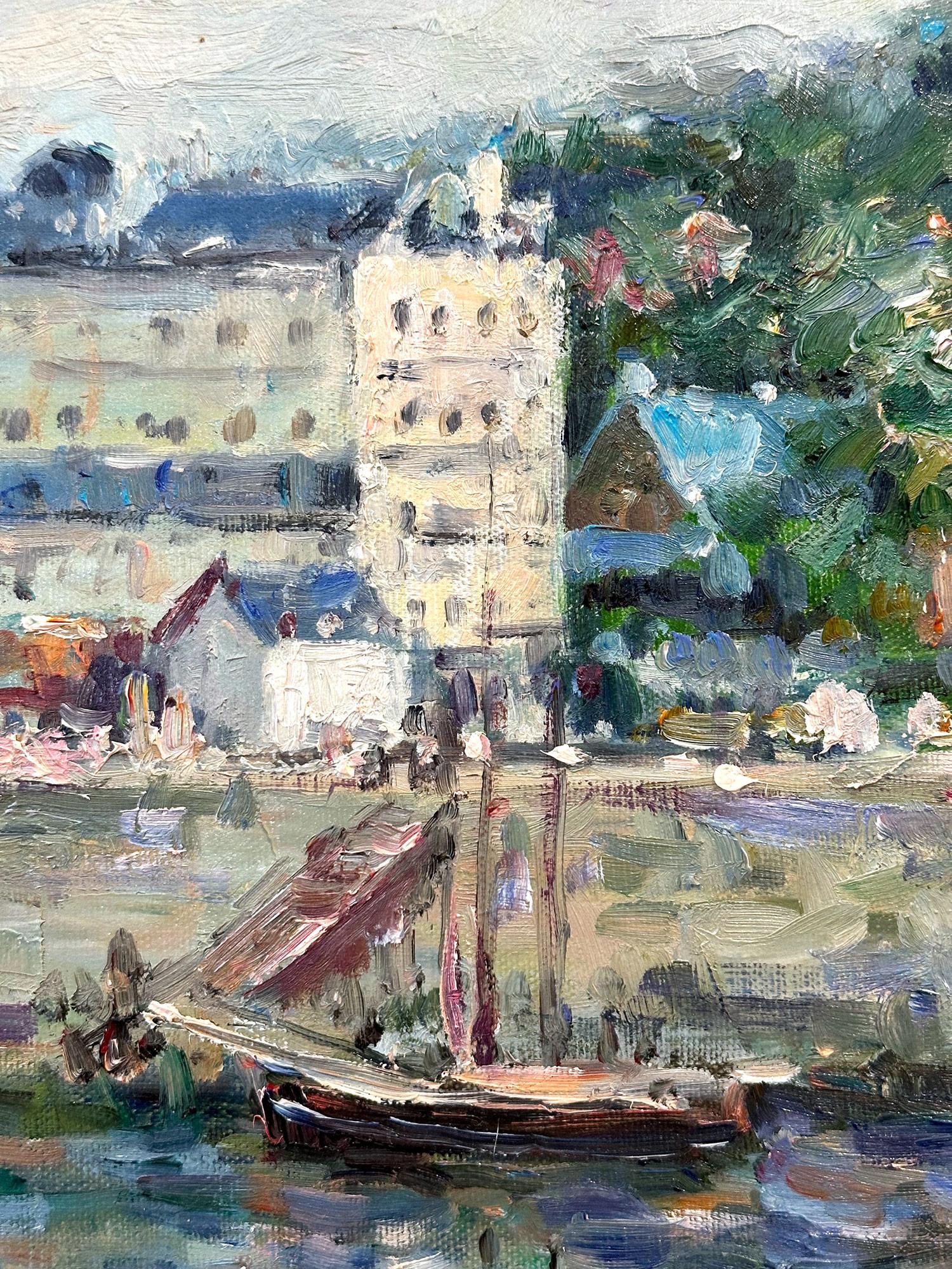 „Le Port de Trouville-sur-Mer“ Britisch-amerikanisches impressionistisches Meeresshore-Gemälde des Impressionismus im Angebot 7