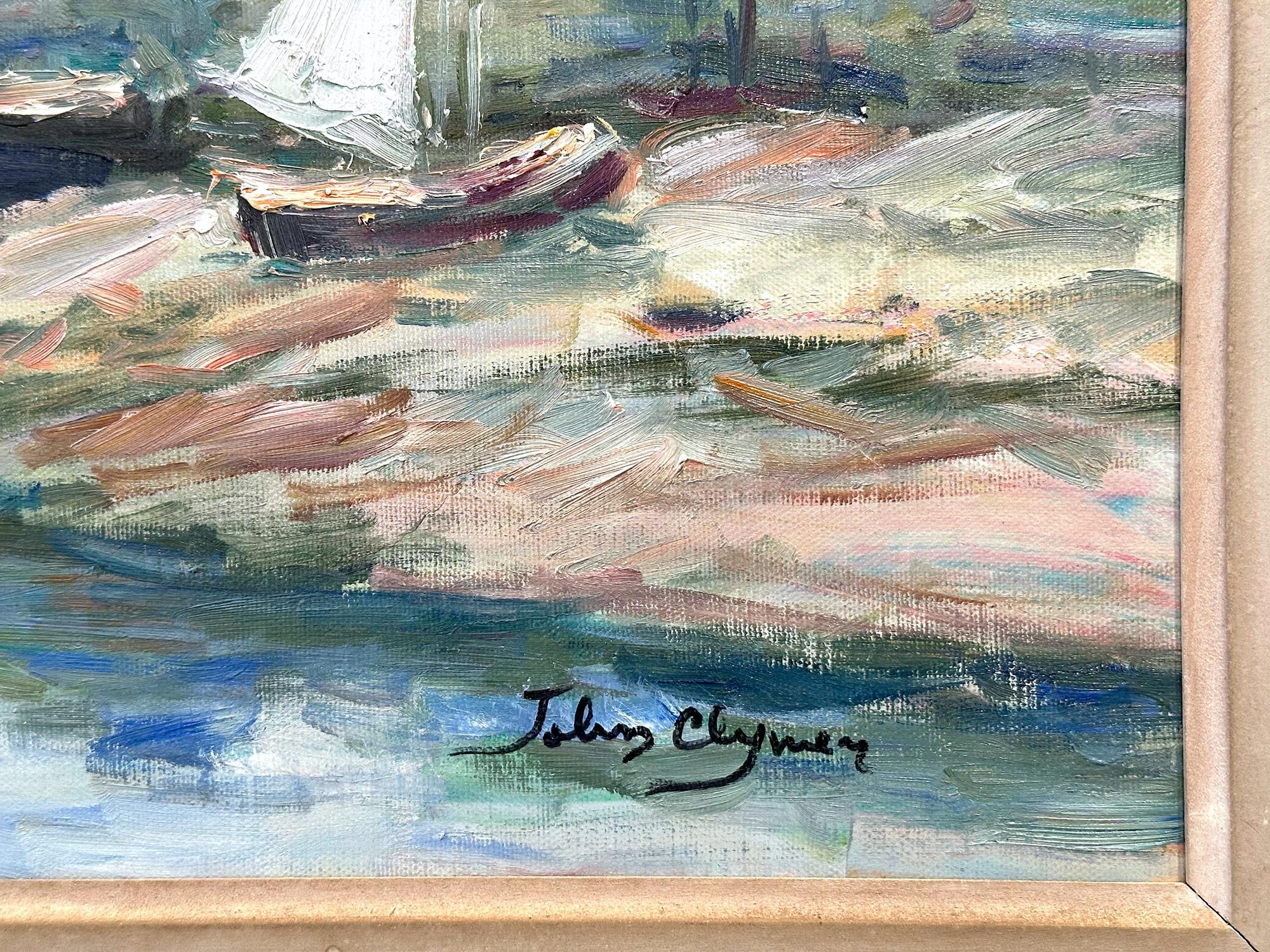 „Le Port de Trouville-sur-Mer“ Britisch-amerikanisches impressionistisches Meeresshore-Gemälde des Impressionismus im Angebot 8