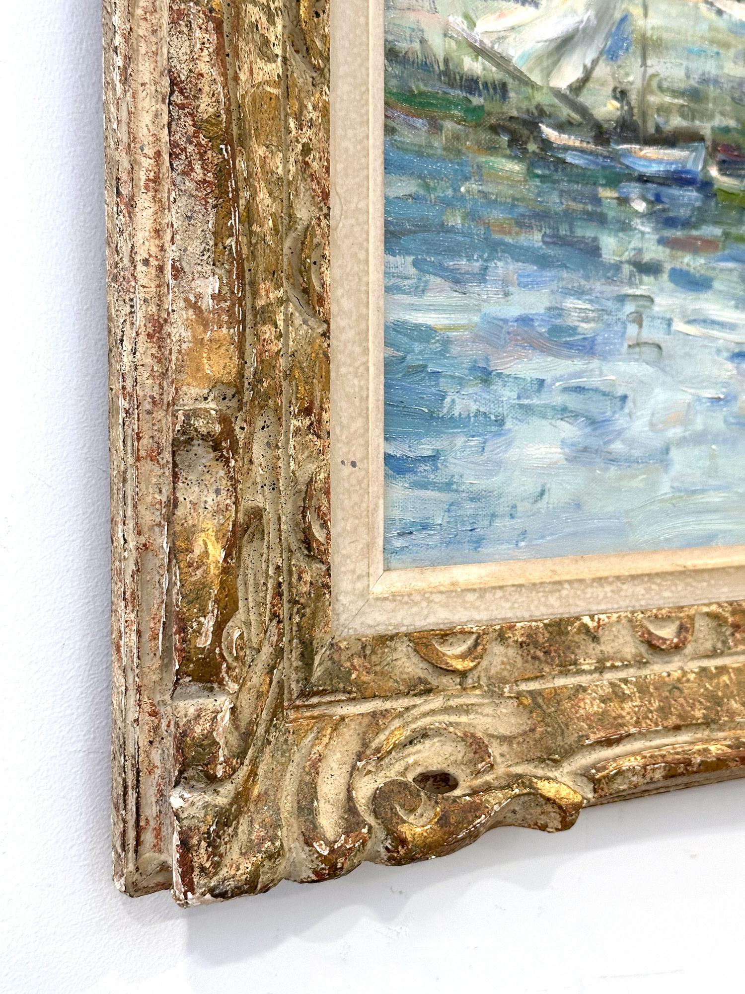 „Le Port de Trouville-sur-Mer“ Britisch-amerikanisches impressionistisches Meeresshore-Gemälde des Impressionismus im Angebot 9