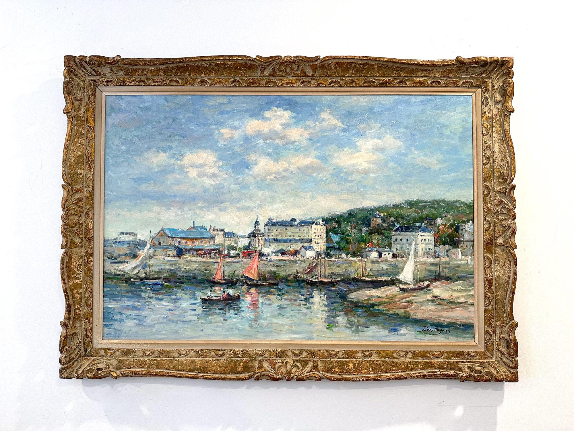„Le Port de Trouville-sur-Mer“ Britisch-amerikanisches impressionistisches Meeresshore-Gemälde des Impressionismus im Angebot 14